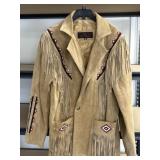 Suede Men's Western Jacket Beaded and Fringed