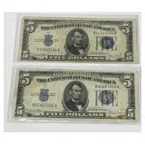 1934-D and 1924-D $5 Silver Certificates