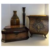 Metal Planter with Decorative Accessories