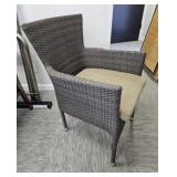 Faux Wicker Patio Chair with Cushion