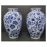 Blue & White Tall Vases