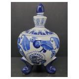 Blue & White Footed Jar