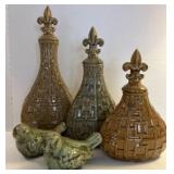 Fleur de Lis Lidded Jars