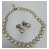 Hattie Carnegie Faux Pearl Necklace, Earrings