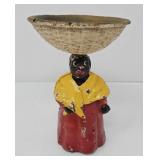 Folk Art Cast Iron Lady with Basket