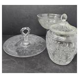 Sandwich Glass Bowl, Cookie Jar and Server