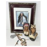 Indian Princess Print, Busts, Decorative Tomahawk