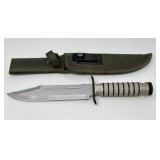 Tomahawk Survival Knife with Green Holder