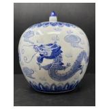 Blue and White Cloud Dragon Ginger Jar B