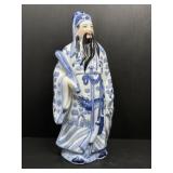 Chinese Blue and White Fu Xing Statue