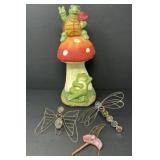 Garden Statue with Three Sun Catchers