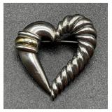 Sterling Silver Heart Brooch by David Yurman