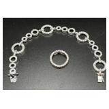 Sterling Silver with Clear Stones Bracelet