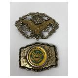 US Army and Eagle Belt Buckles