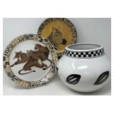 Jungle Plates and Ecco Terra Porcelain Vase