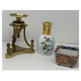 Brass Candleholder, Oil Lamp, Bowl