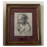 Cortona,P. Bust of a Young Woman. Print