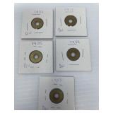 1955 BU Lebanon 1 Piastre Coins