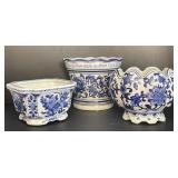 Blue and Shite Planters