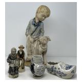 Collection of Blue Figurines and Shoe