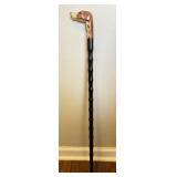 Carved Wood Hound Walking Stick