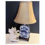 Chinoiserie Style Lamp with Elephant