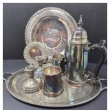 Collection of Silverplated Teapot and  Serving