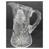 Brilliant Cut Sunflowers Glass Pitcher
