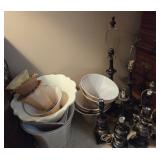 Collection of Metal Base Lamps and Lamp Shades