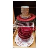 Red & White Serving Dishes