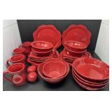 Princess House Pavillion Berry Red Dinnerware Set
