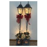 Pre-Lit Christmas Light Post