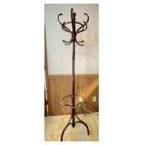 MCM Wood and Metal Coat / Hat Stand