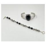 Sterling Silver with Black Stone Bracelet