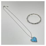 Brighton Turquoise Heart Necklace with Bracelet
