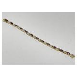 Garnet and Clear Stone Tennis Bracelet