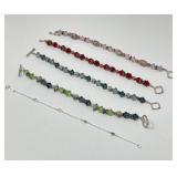 Hand Crafted Sterling Silver Beaded Bracelets