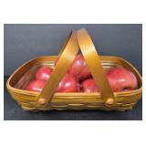 Canadian Maple Basket with Faux Apples