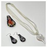 Blown Glass Pendants and Earrings