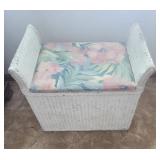 Vintage Wicker Bench with Storage