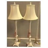 Two Candlestick Lamps with Candles