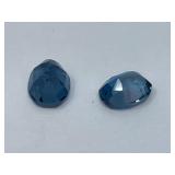 Two Oval Cushion-Cut Blue Tourmaline Gemstones