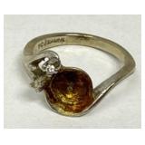 14K White Gold Setting, Clear Stones