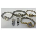 Sterling Moonstone Earrings, Assorted Watches