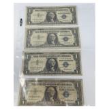 Four 1957 Blue Silver Certificates