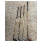 Lot of Vintage Wood Shaft Golf Clubs