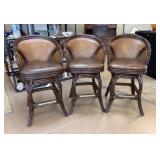 Wicker Topped Bar Stools