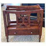 Wood Magazine Rack with Drawer