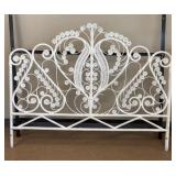 Wicker Queen Headboard with Bed Frame
