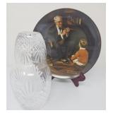 Bedside Crystal Carafe Set and Rockwell Plate